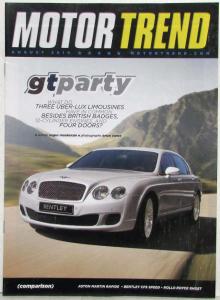 2010 Motor Trend Magazine Article Reprint GT Party - Uber Lux Limo Comparison