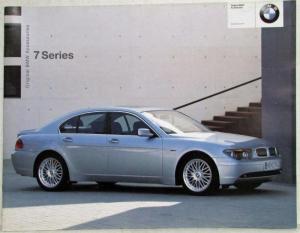 2002 BMW 7 Series Accessories Sales Brochure