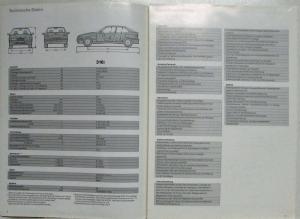 1994 BMW 316i Specifications Folder - German Text