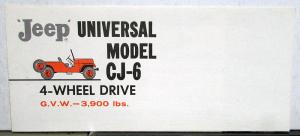 1960 jeep CJ 6 Universal 4 Wheel Drive Dealer Sales Brochure Mailer