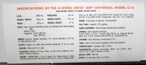 1960 jeep CJ 6 Universal 4 Wheel Drive Dealer Sales Brochure Mailer
