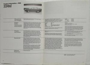 1986 BMW Range Specifications Brochure - 735 635 528 535 524 325