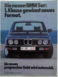 1985 BMW 5 Series Sales Brochure - German Text