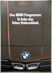 1977 BMW Programm: Es lebe der feine Unterschied Sales Brochure - German Text