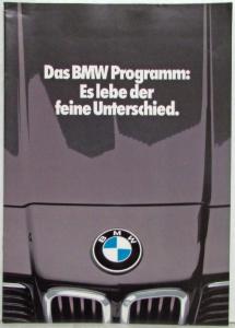 1981 BMW Programm: Es lebe der feine Unterschied Sales Brochure - German Text