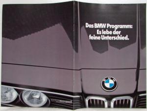 1981 BMW Programm: Es lebe der feine Unterschied Sales Brochure - German Text