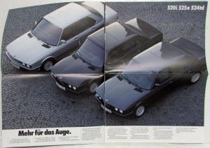 1986 BMW 5 Series at Its Best Oversized Sales Brochure - German Text