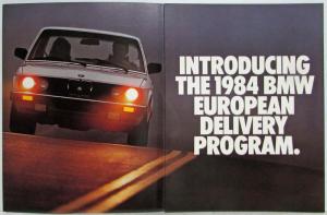 1984 BMW European Delivery Program Sales Trifold Brochure