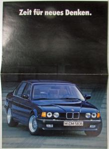 1986 BMW Time for New Thinking Oversized Sales Brochure - German Text