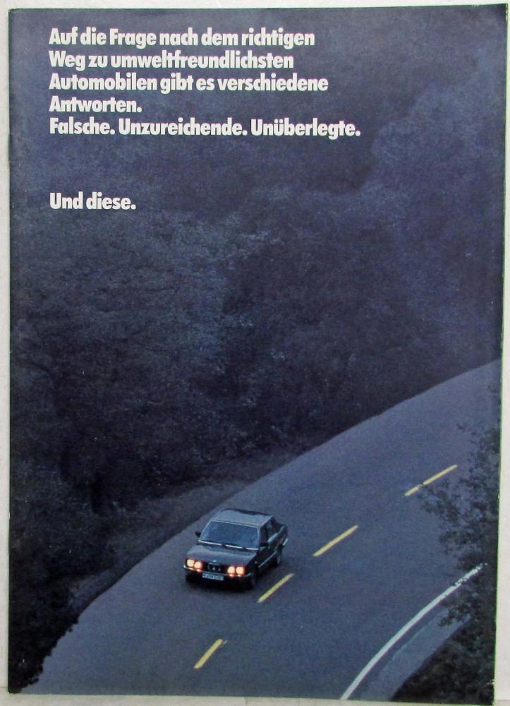 1985 BMW Answers to Right Path of Environmental Cars Sales Brochure - German