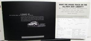 2002 Jeep Liberty Canadian Dealer Sales Brochure Die Cut Cover