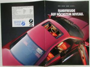 1992 BMW 850Ci Driving Pleasure at Highest Level Sales Brochure - German Text