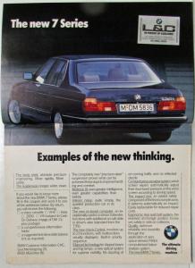 1986 BMW Time for New Thinking Oversized Sales Brochure