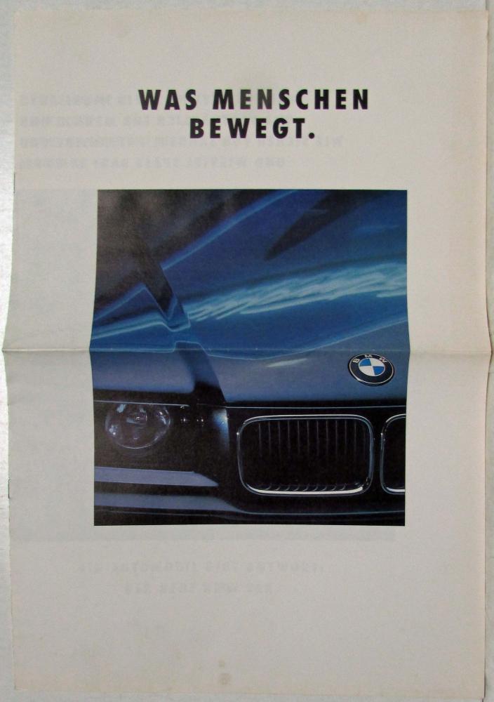 1990 BMW What Moves People Oversized Sales Brochure - German Text