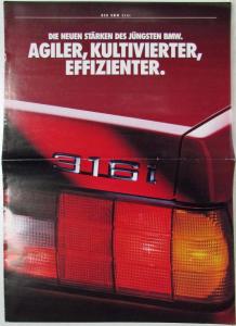 1988 BMW 316i Oversized Sales Brochure - German Text