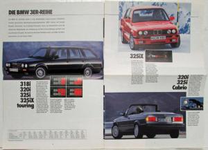 1989 BMW Range of Cars Oversized Sales Brochure - German Text