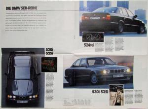 1989 BMW Range of Cars Oversized Sales Brochure - German Text