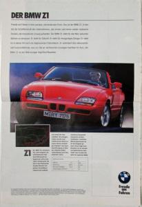 1989 BMW Range of Cars Oversized Sales Brochure - German Text