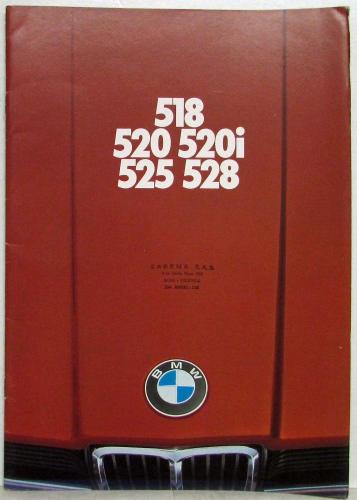 1976 BMW 5 Series Sales Brochure - 518 520 520i 525 528 - Italian Text