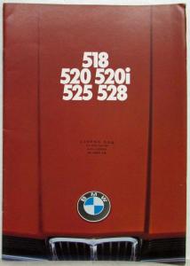 1976 BMW 5 Series Sales Brochure - 518 520 520i 525 528 - Italian Text
