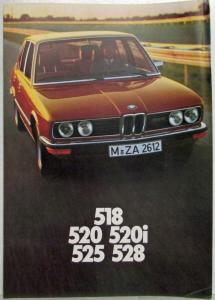 1976 BMW 518 520 520i 525 528 Sales Folder