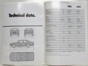 1989 BMW 525i 535i Sales Brochure