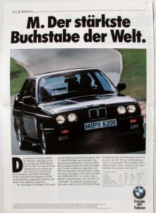 1987 BMW Line of Cars Oversized Sales Brochure - German Text