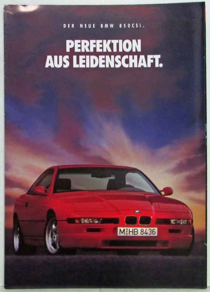 1992 BMW 850CSi Passionate About Perfection Sales Folder - German Text