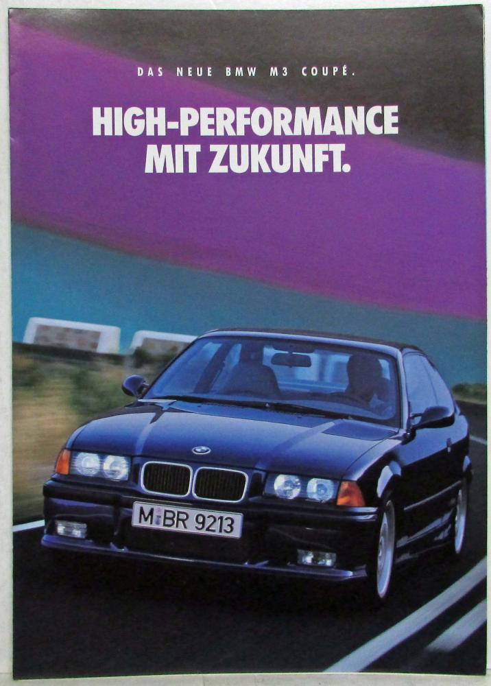 1992 BMW New M3 Coupe Sales Folder - German Text