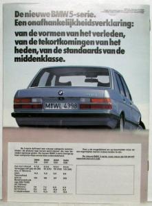 1981 BMW New 5-Series Sales Brochure - Dutch Text