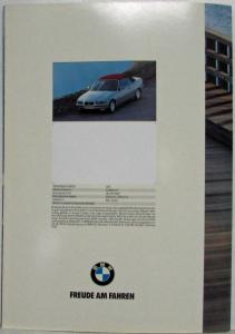 1993 BMW New 3-Series Convertible Sales Folder - Dutch Text