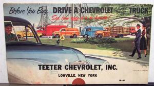 1953 Chevrolet Truck Dealer Sales Mailer Folder At Ease Teeter Chevy New York