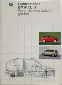 1992 BMW E1 E2 Electric Concept Vehicles Promotional Brochure - German Text