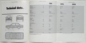1988 BMW 325i 325is 325iX Sales Brochure