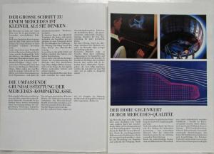 1988 Mercedes-Benz Basic Equipment of the Compact Class Sales Trifold Brochure