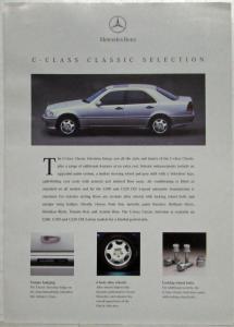 2000 Mercedes-Benz C-Class Classic Selection UK Price Sheet