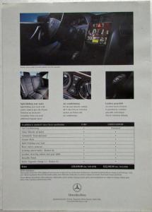 2000 Mercedes-Benz C-Class Classic Selection UK Price Sheet