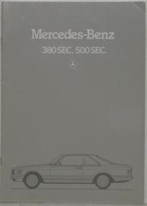 1985 Mercedes-Benz 380SEC and 500SEC Sales Brochure - German Text