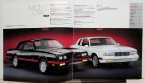 1987 Chevrolet Monte Carlo SS LS Features Sales Brochure