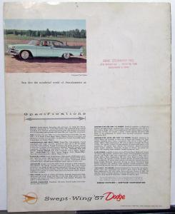 1957 Dodge Custom Royal Coronet Wagons Lancer Sierra XL Swept Wing Sale Brochure