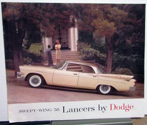 1958 Dodge Custom Royal Lancer Color Sales Brochure Featuring Swept Wing D 500