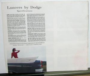 1958 Dodge Custom Royal Lancer Color Sales Brochure Featuring Swept Wing D 500