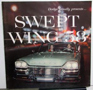 1958 Dodge Swept Wing Sales Brochure Royal Custom Royal Coronet Lancer Wagons