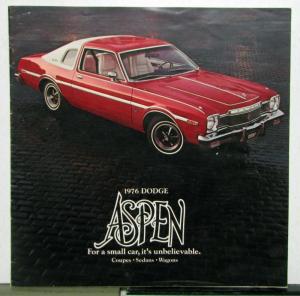 1976 Dodge Aspen Coupes Sedans Wagons Features Sales Brochure