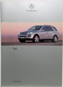 2005 Mercedes-Benz New M-Class Media Information Press Kit