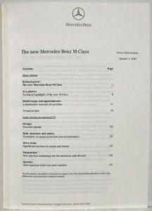 2005 Mercedes-Benz New M-Class Media Information Press Kit