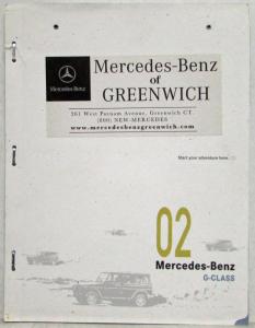 2002 Mercedes-Benz G-Class Sales Brochure - Cameroon-Timbuktu Rally - Greenwich