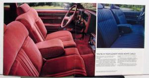 1982 Chevrolet Monte Carlo Sport Coupe Two Tone Color Options Sales Brochure