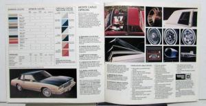 1982 Chevrolet Monte Carlo Sport Coupe Two Tone Color Options Sales Brochure