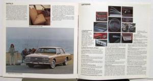 1982 Chevrolet Caprice Classic Impala Options Specifications Sales Brochure